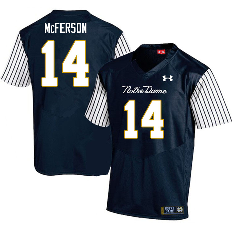 Men #14 Bryce McFerson Notre Dame Fighting Irish College Football Jerseys Stitched-Alternate - Click Image to Close